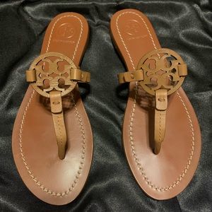 Tory Burch Mini Logo All Leather Sandal